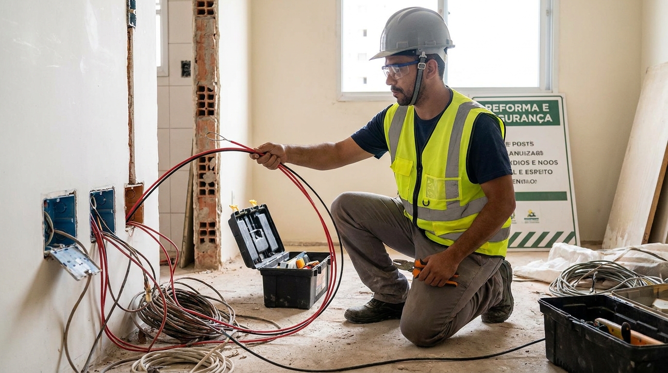 Substituição de fios antigos em Indaiatuba‑SP